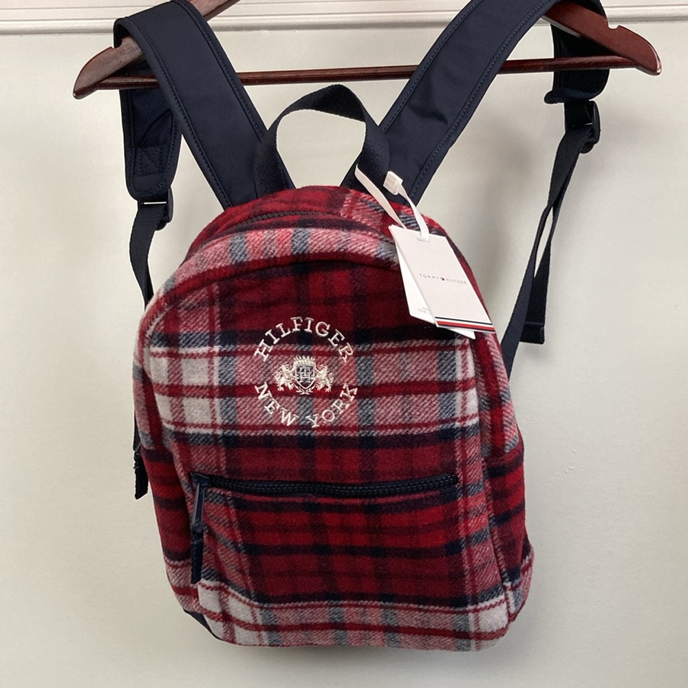 Tommy Hilfiger Red Plaid Mini Backpack